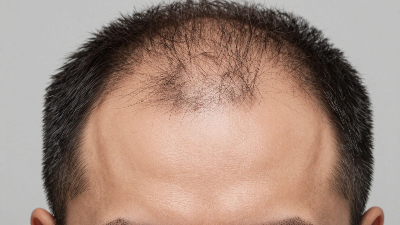Natural hairline after hair transplant procedure.