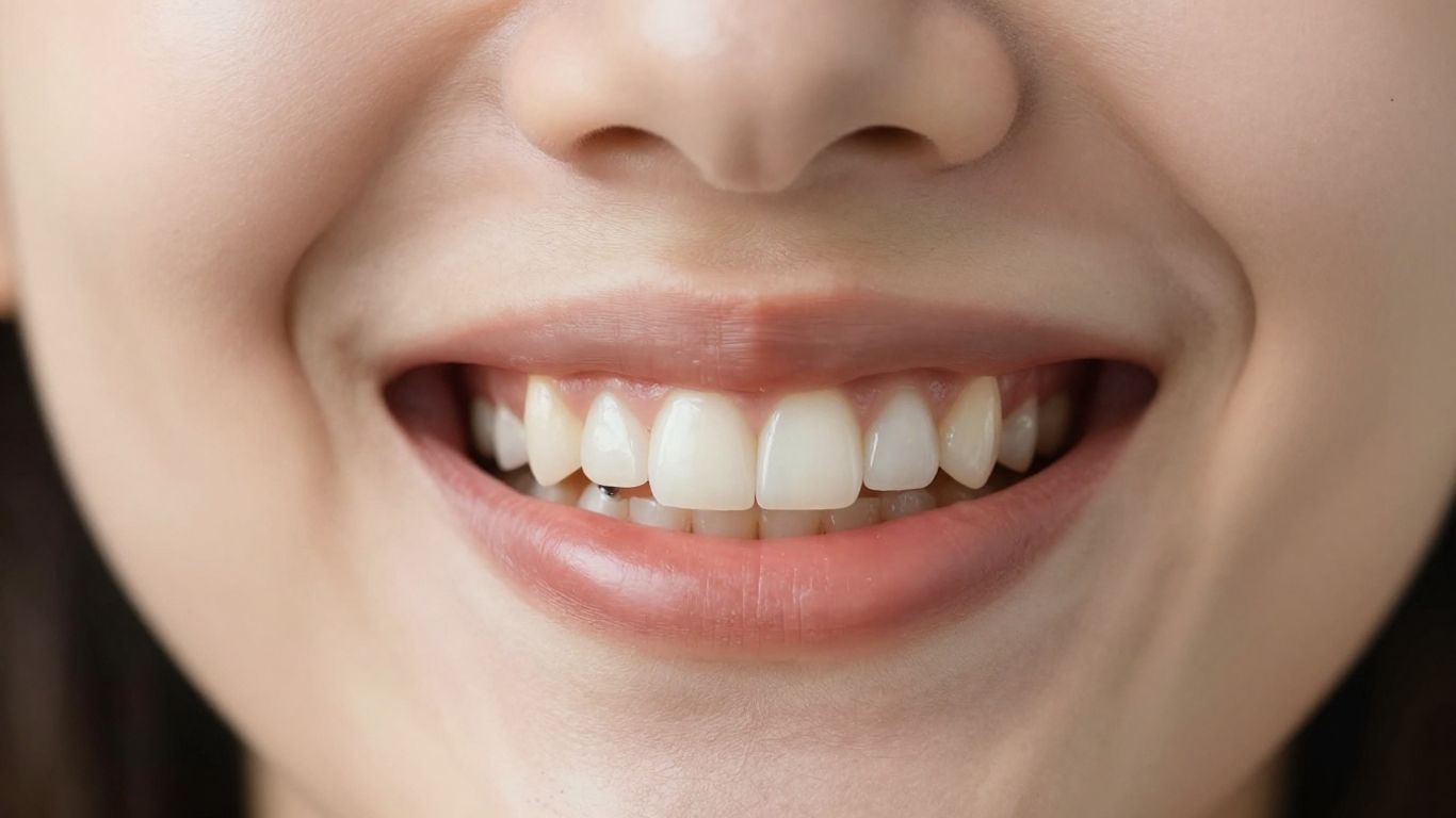 Smiling person with healthy teeth and dental implants.