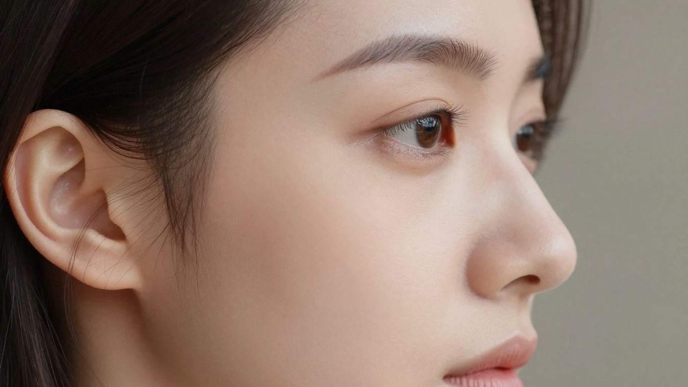 Close-up of a refined nose profile.