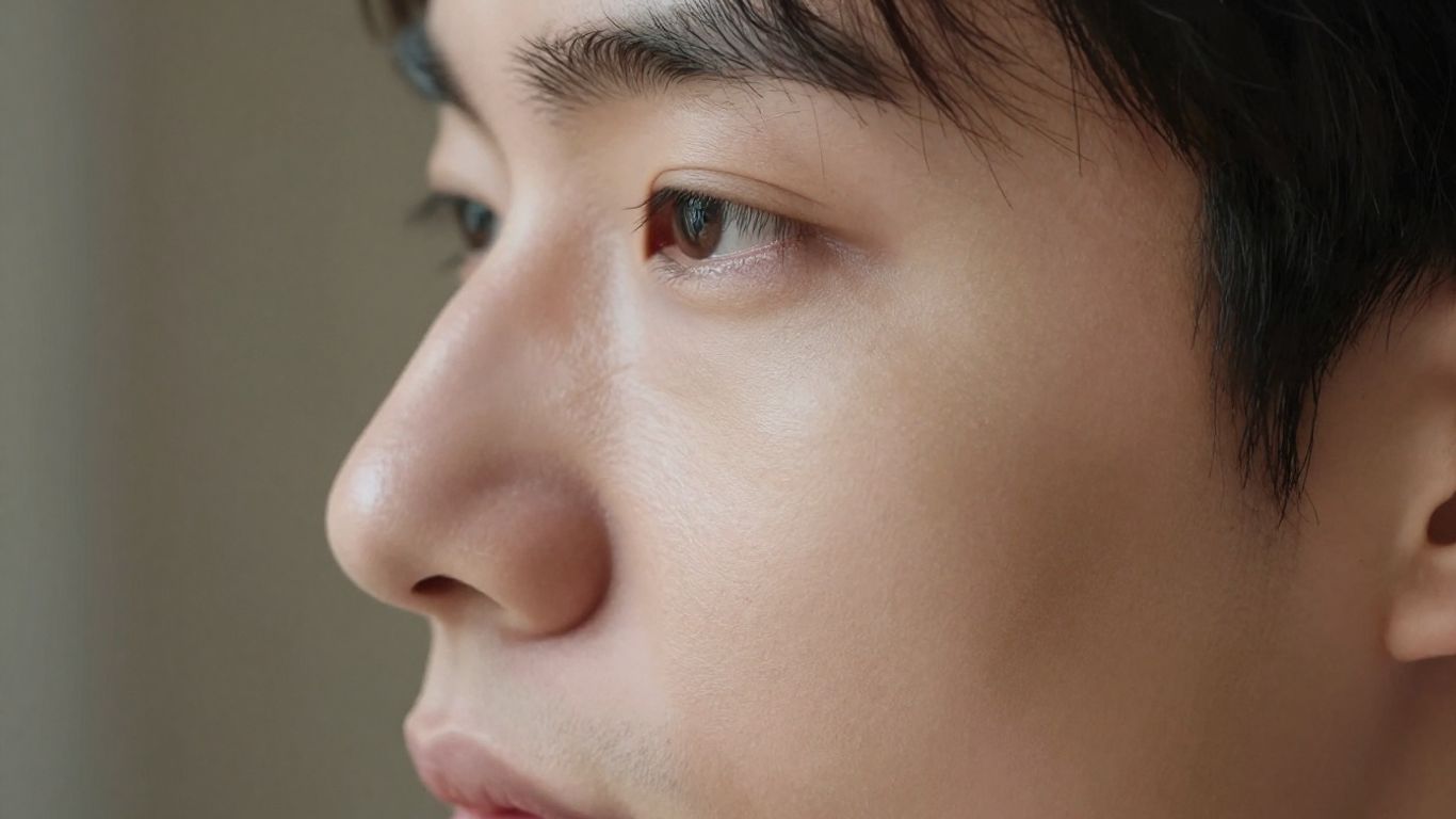 Profile view of a refined nose after rhinoplasty.