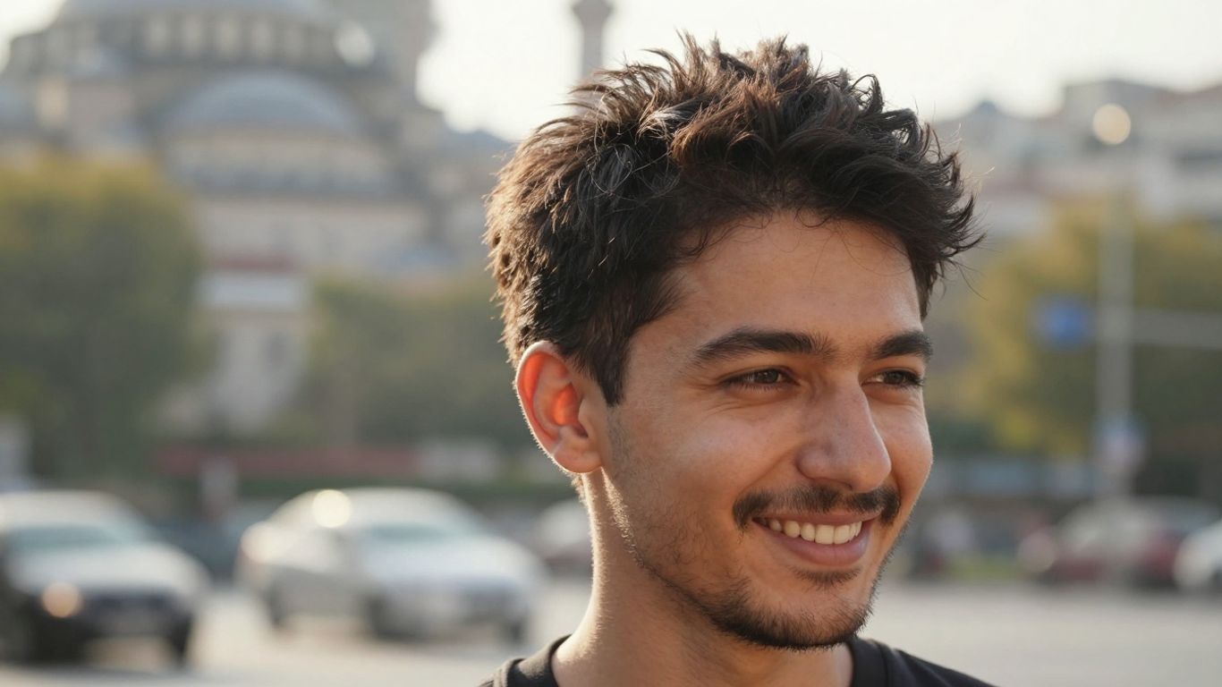 Man with fuller hair after DHI transplant in Istanbul.