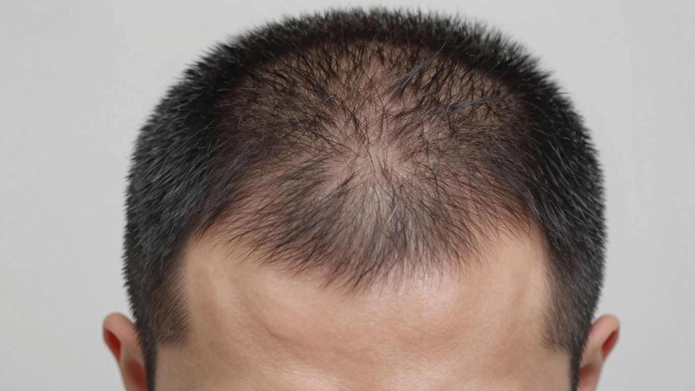 Man with a natural hairline after DHI hair transplant.