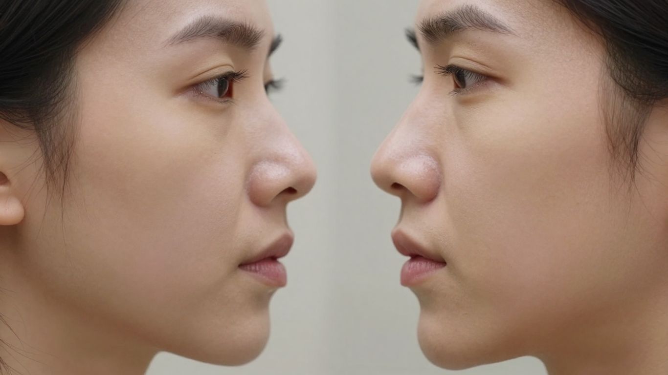 Profile view of a nose after rhinoplasty in Istanbul.