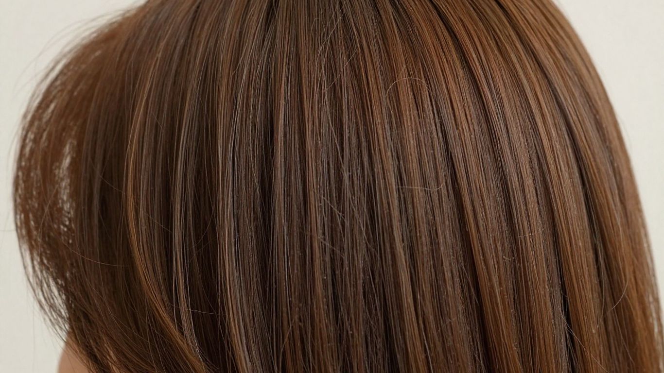Healthy, full head of hair with natural sheen.