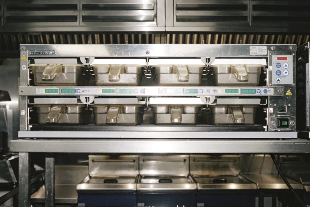 Professional cooking kitchen equipment not in use