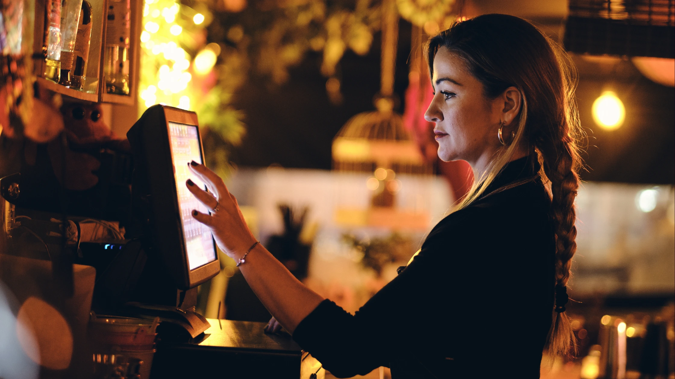 restaurant manager checking bookings