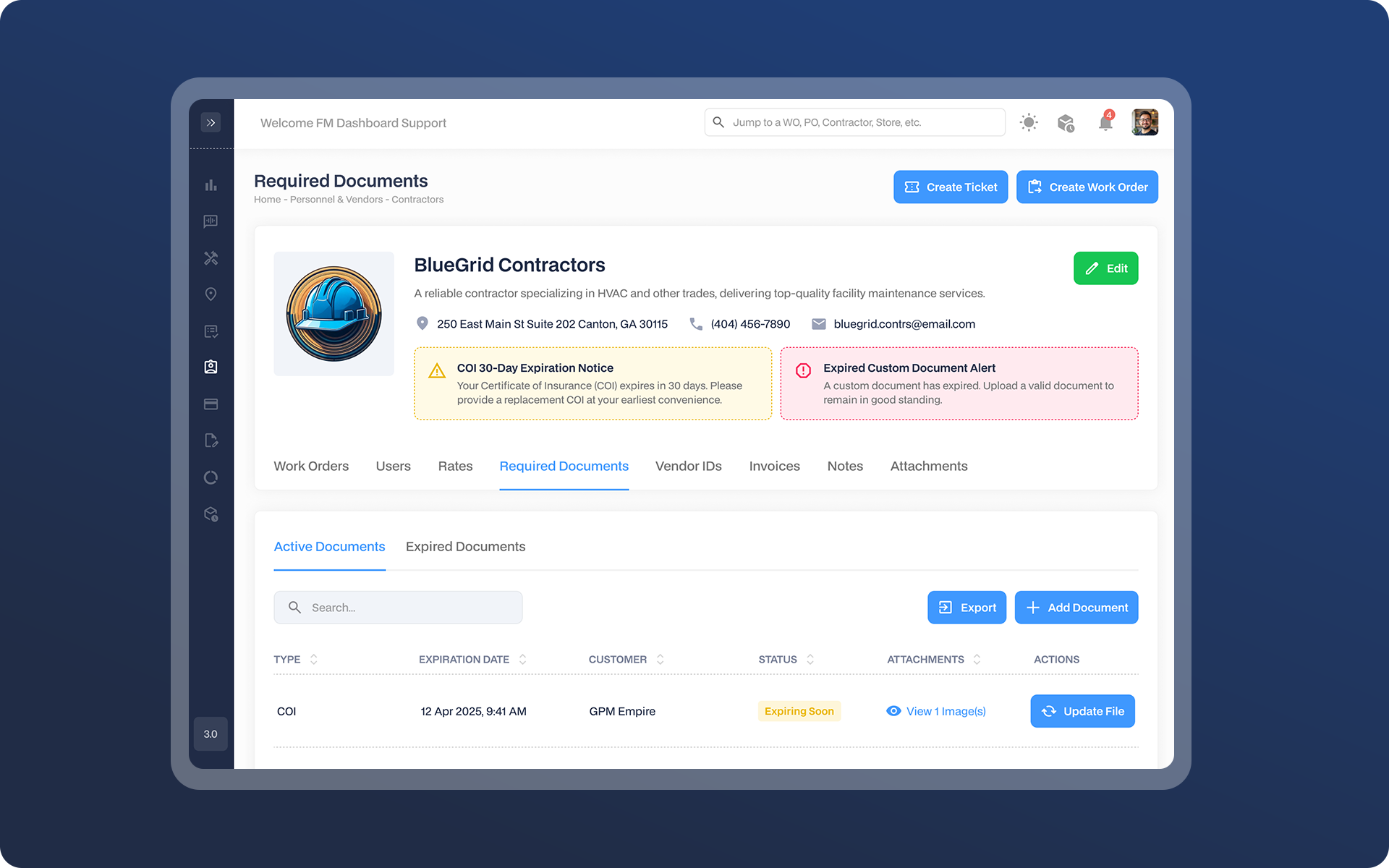 Manage contractor compliance easily with tools that track documents, reminders, and requirements to avoid risk.