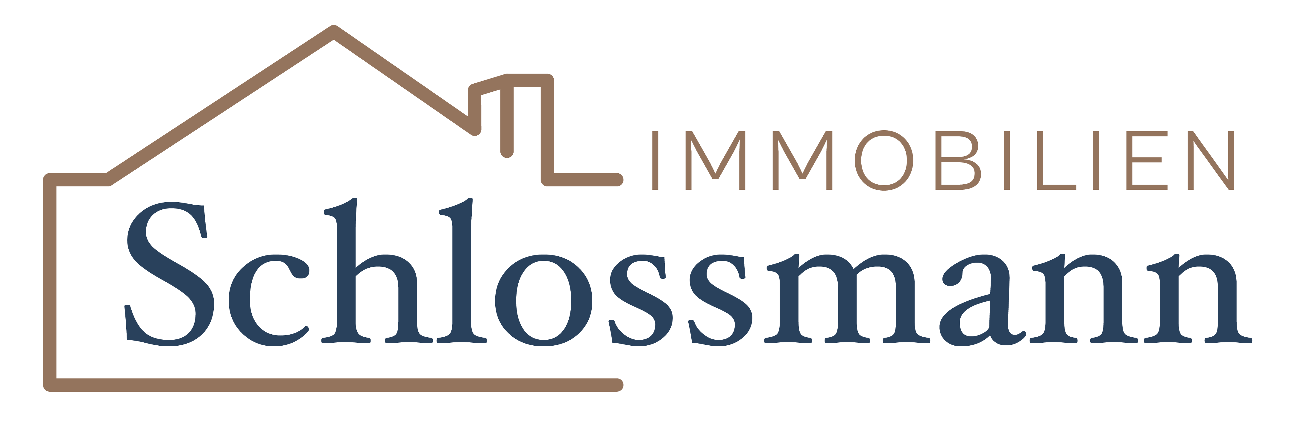 Logo von Schlossmann Immobilien mit Hausumriss und Schriftzug Schlossmann Immobilien.