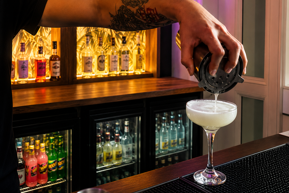 Cocktails served at the Mr Cambrays bar