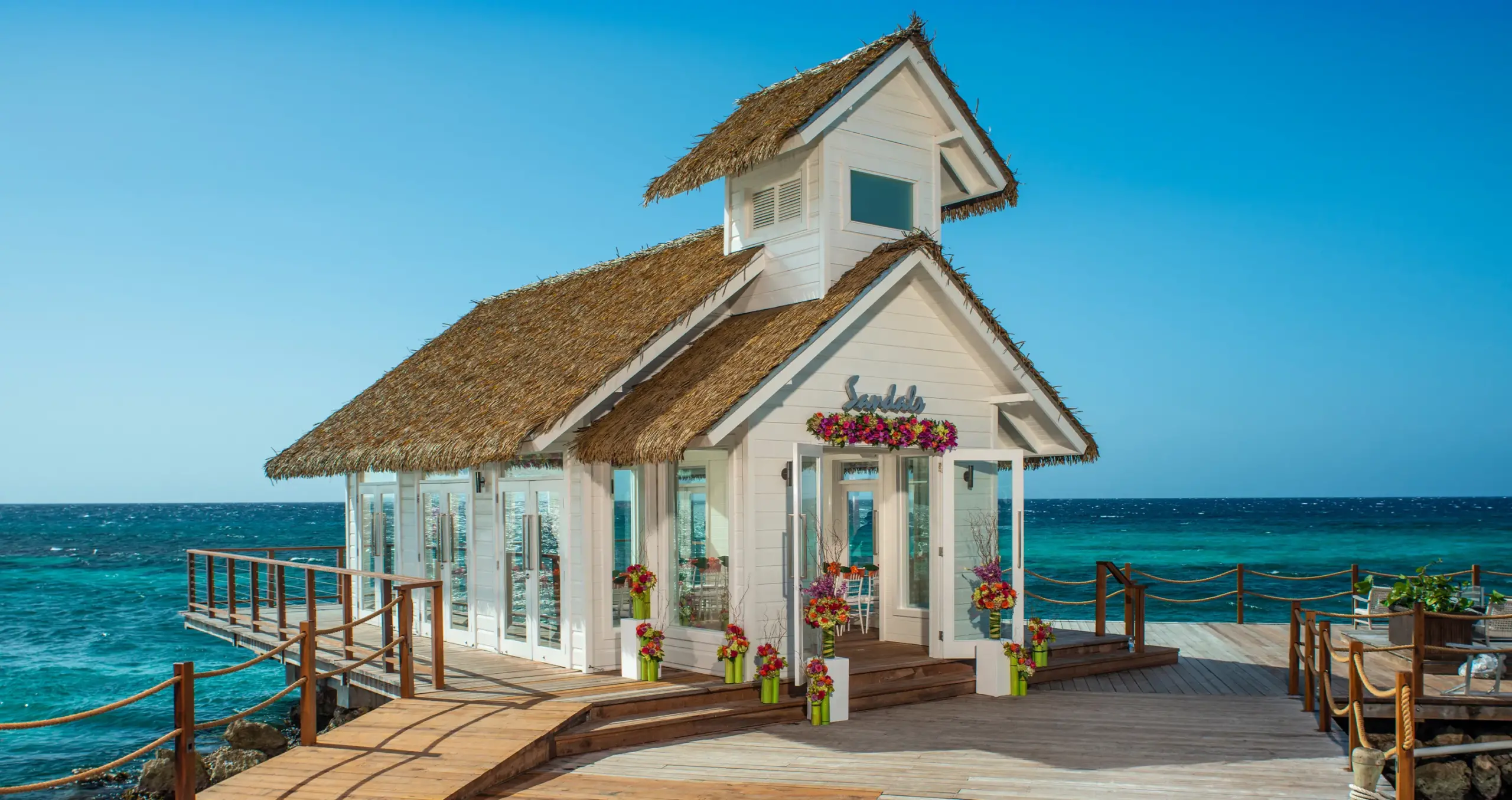 sandals ochi jamaica overwater chapel wedding venue