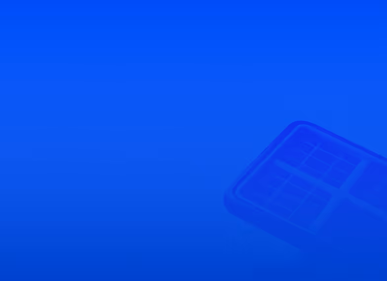 Blue background with a partially visible ice cube tray in the bottom right corner.