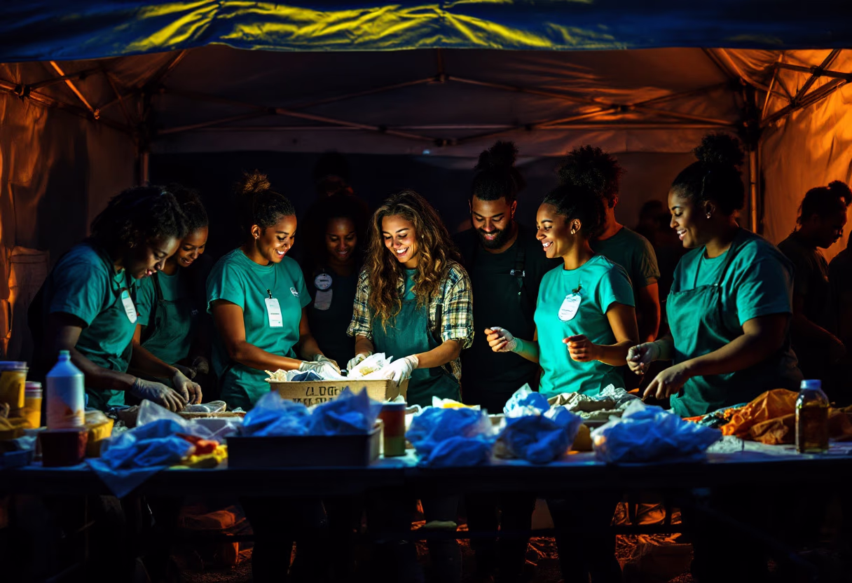 image of volunteers working at an event