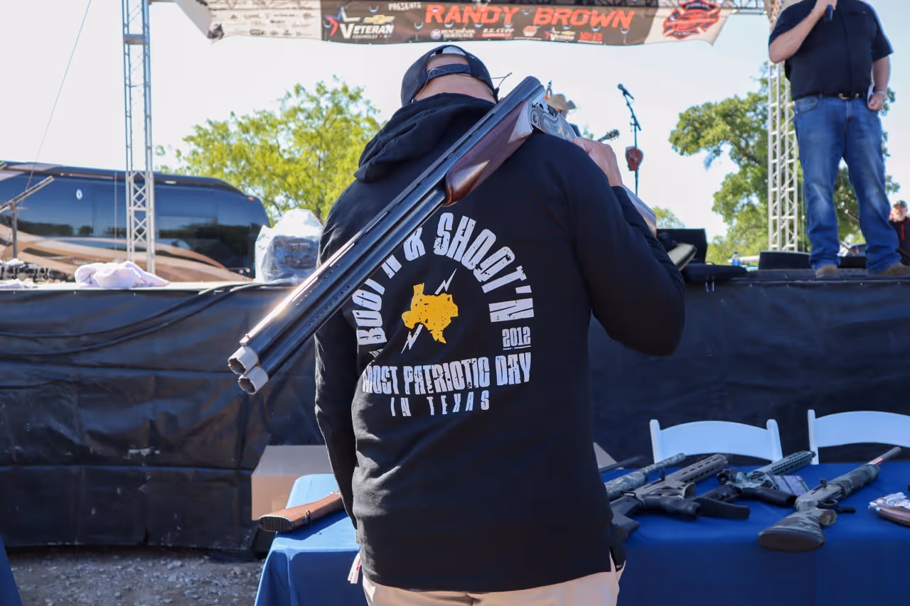 outdoor charity event at sunset