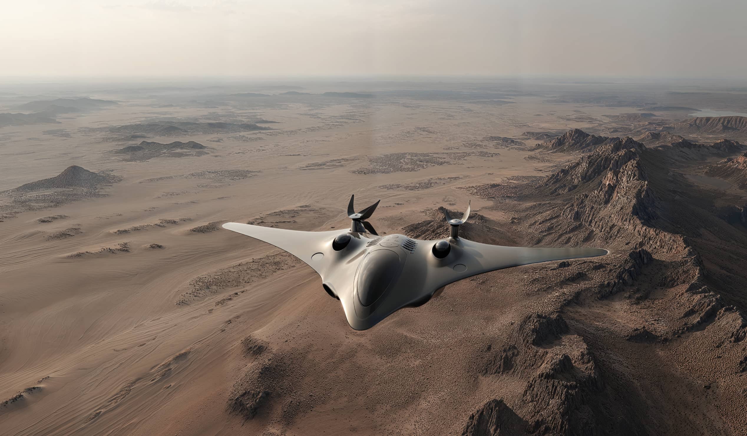 Drone Over Desert - Neuralflow Webflow Template | BRIX Template