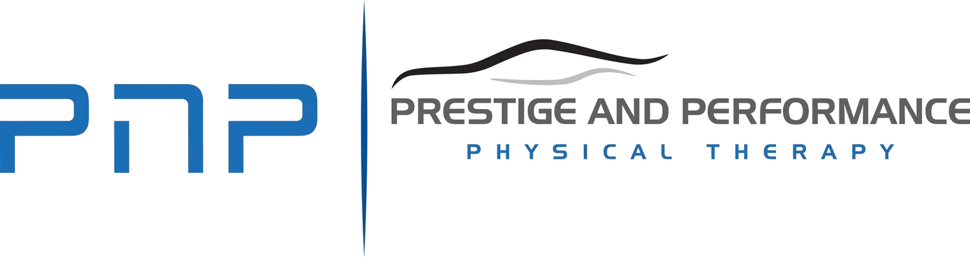Logo for Prestige and Performance Physical Therapy with stylized car outline and text.