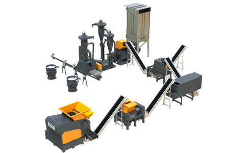 Triturador industriales Cables de cobre y aluminio, radiadores de automóvil industriales