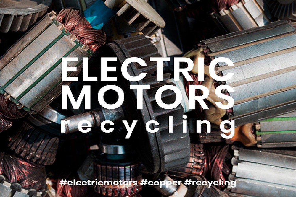 Impianto riciclaggio motori elettrici, consente divisione e recupero dei materiali ferrosi e metalli, specialmente rame. 