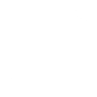 White silhouette of a crossed knife and fork on a black background, symbolizing dining or food.