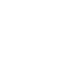 White shopping cart icon on a transparent background.