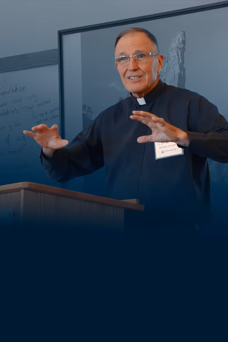 Priest giving a talk