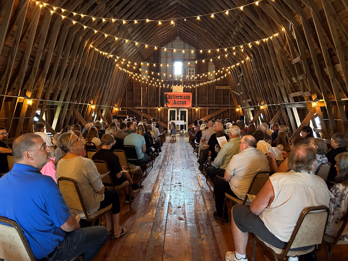 Catholic Rural Life community event in a barn