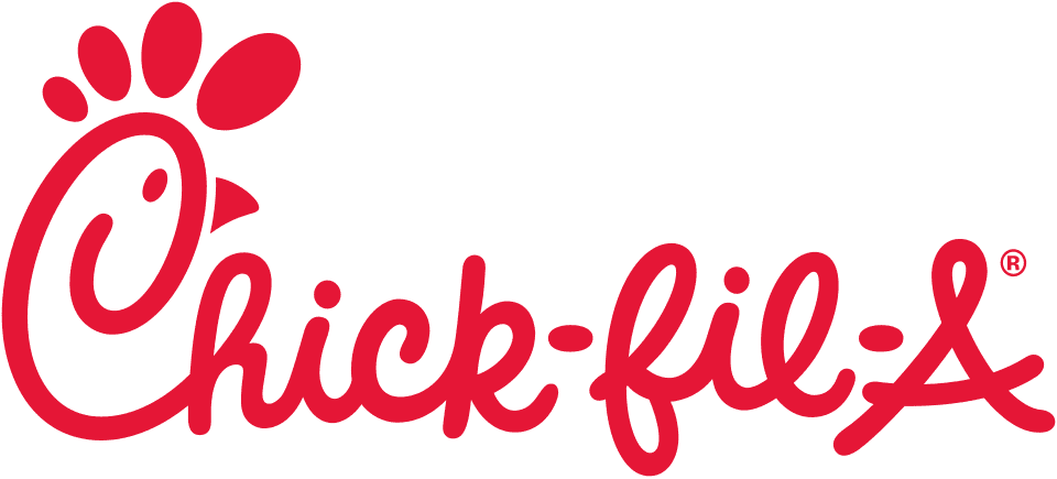 Chick-fil-A logo featuring stylized red text with a chicken head design incorporated into the 'C'.
