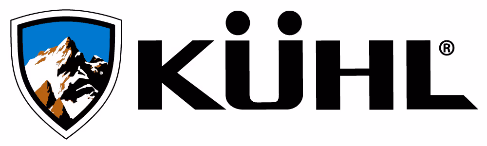 KUHL brand logo featuring a stylized mountain inside a shield next to bold black text 'KUHL'.
