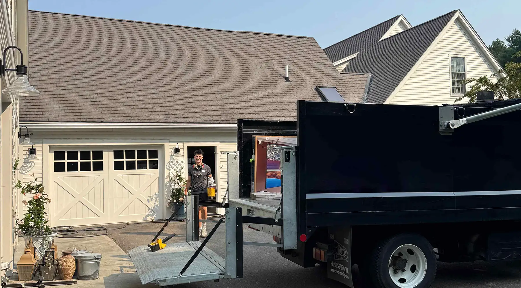 Junkit team arriving at a home for a scheduled junk removal pickup in Vermont