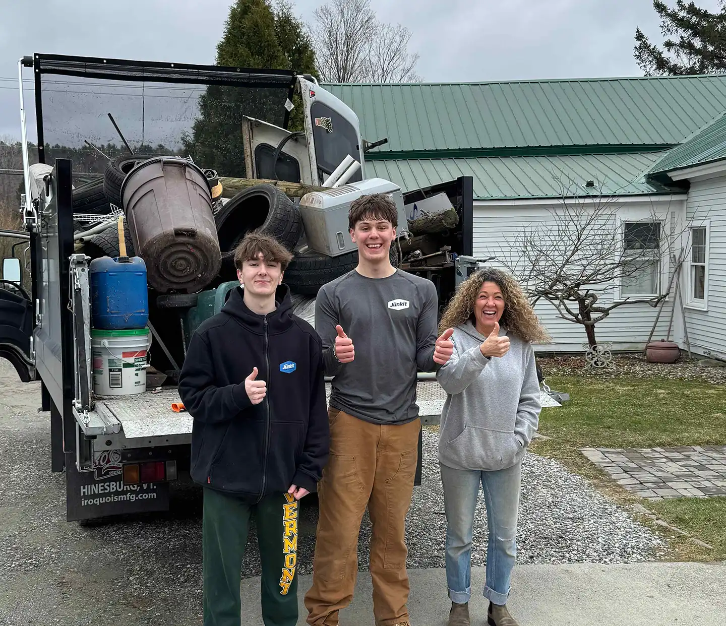 Loaded junk removal truck after clearing furniture and debris from home in Hinesburg Vermont