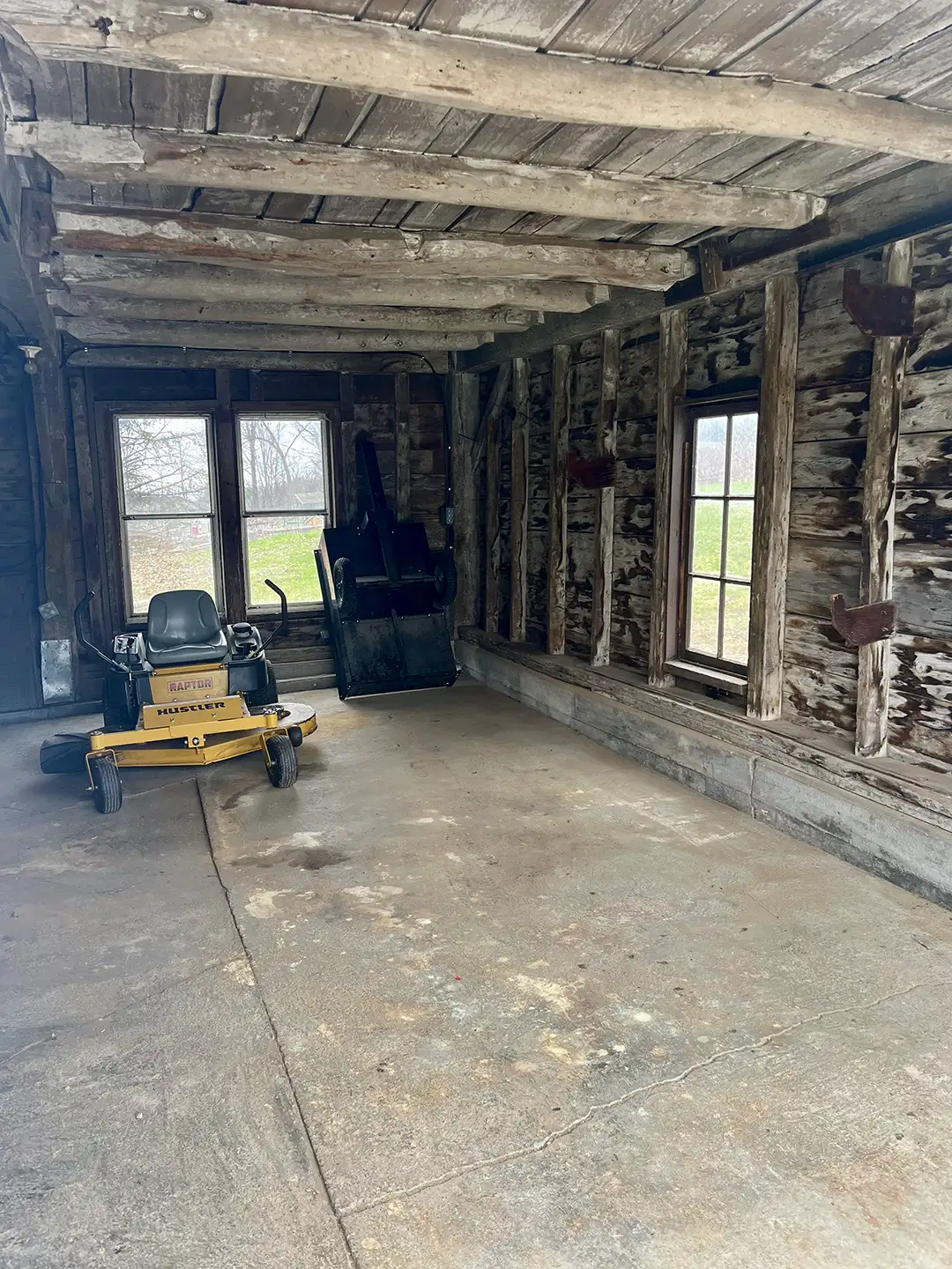 Garage cleared out and cleaned after cleanout
