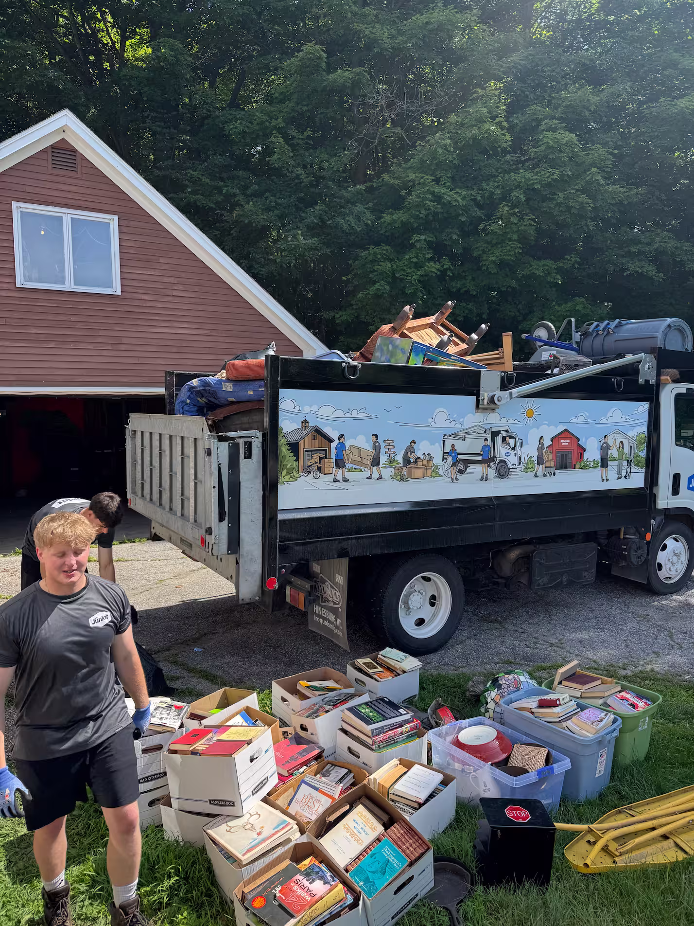 Junkit truck loaded with mixed items during a junk removal job in Shelburne, Vermont