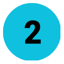 Black number 2 centered inside a blue circular background.
