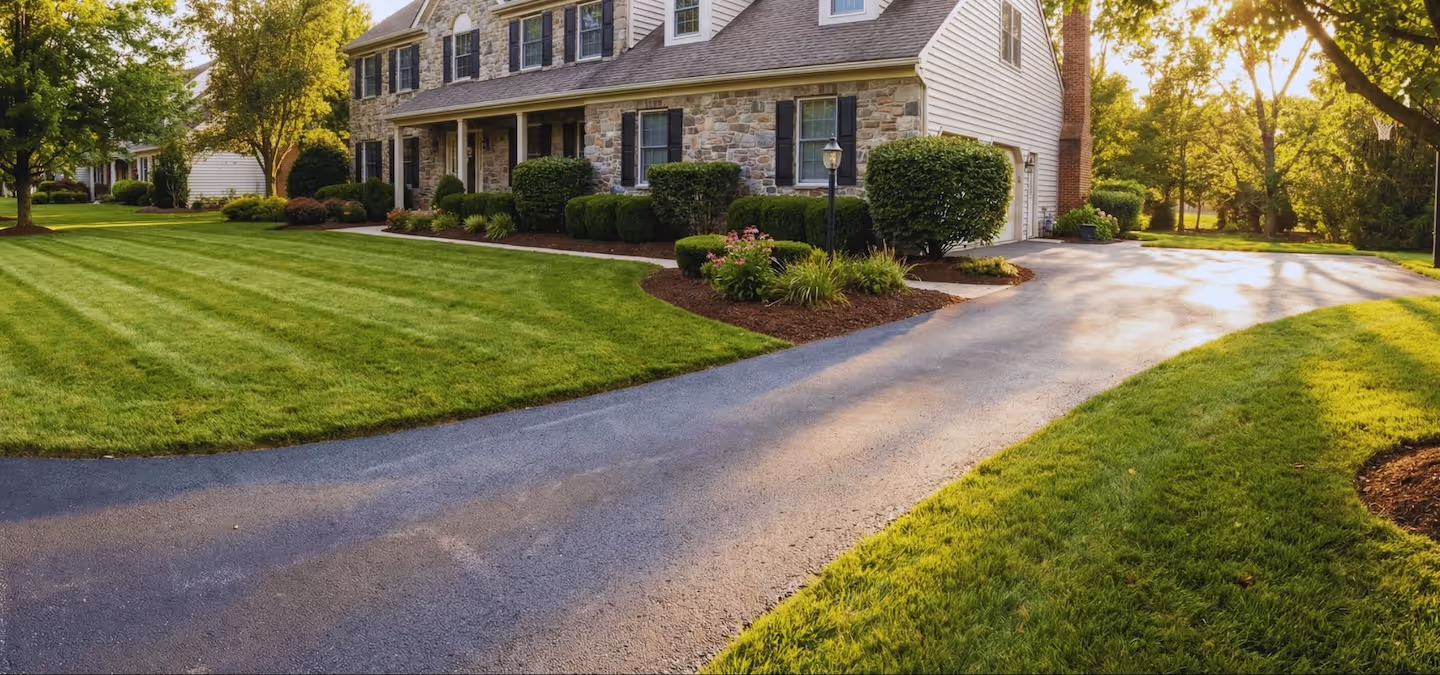 Bucks County lawn after Filippov's Landscaping worked on it.