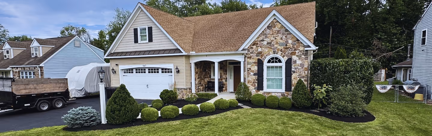 Bucks County home after landscaping work
