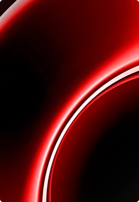 Abstract design with bright red glowing curved lines on a dark background.