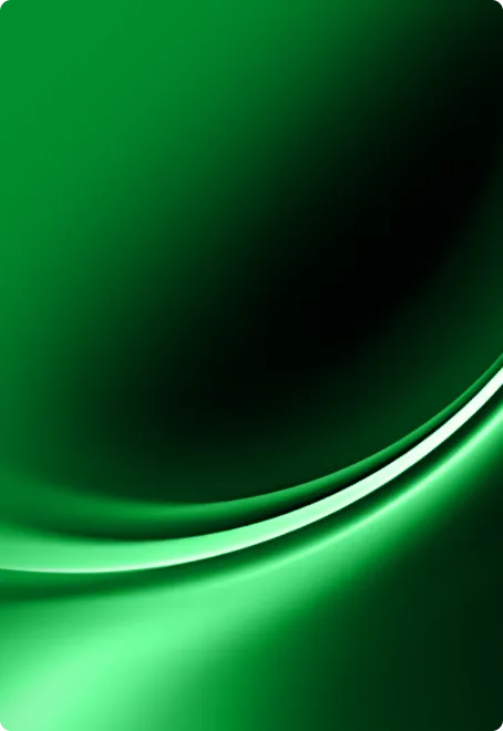 Abstract green and black smooth gradient design with curved glowing lines.