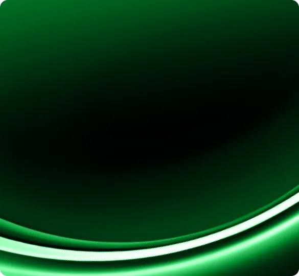Abstract smooth green gradient background with curved light and dark highlights.