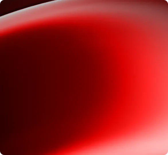 Abstract smooth red gradient with curved glossy waves and light reflections.