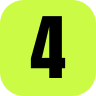 green square background with a black number five in the foreground