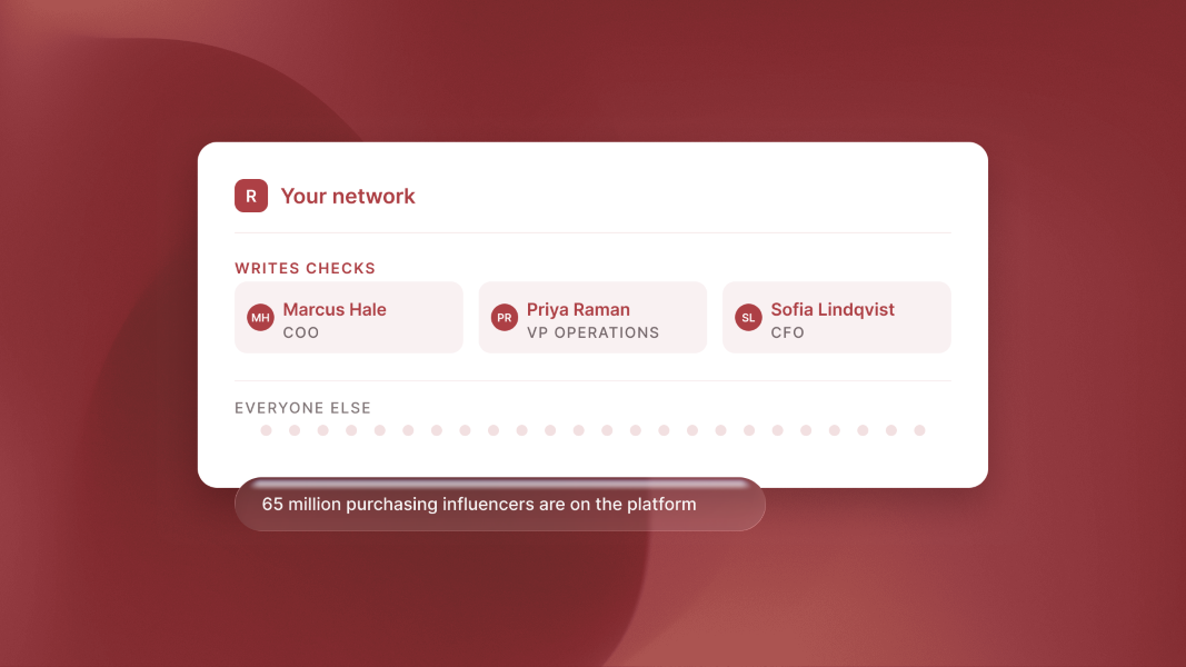 A curated network of decision-makers, not a grab bag of contacts.