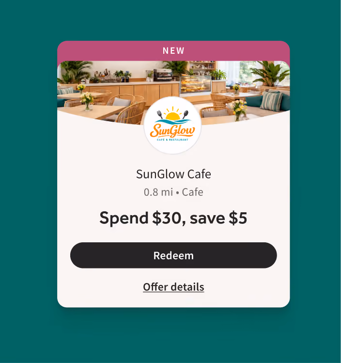 Restaurant offers app screen