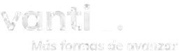 Vanti logo with a checkmark and the slogan Más formas de avanzar in white text.