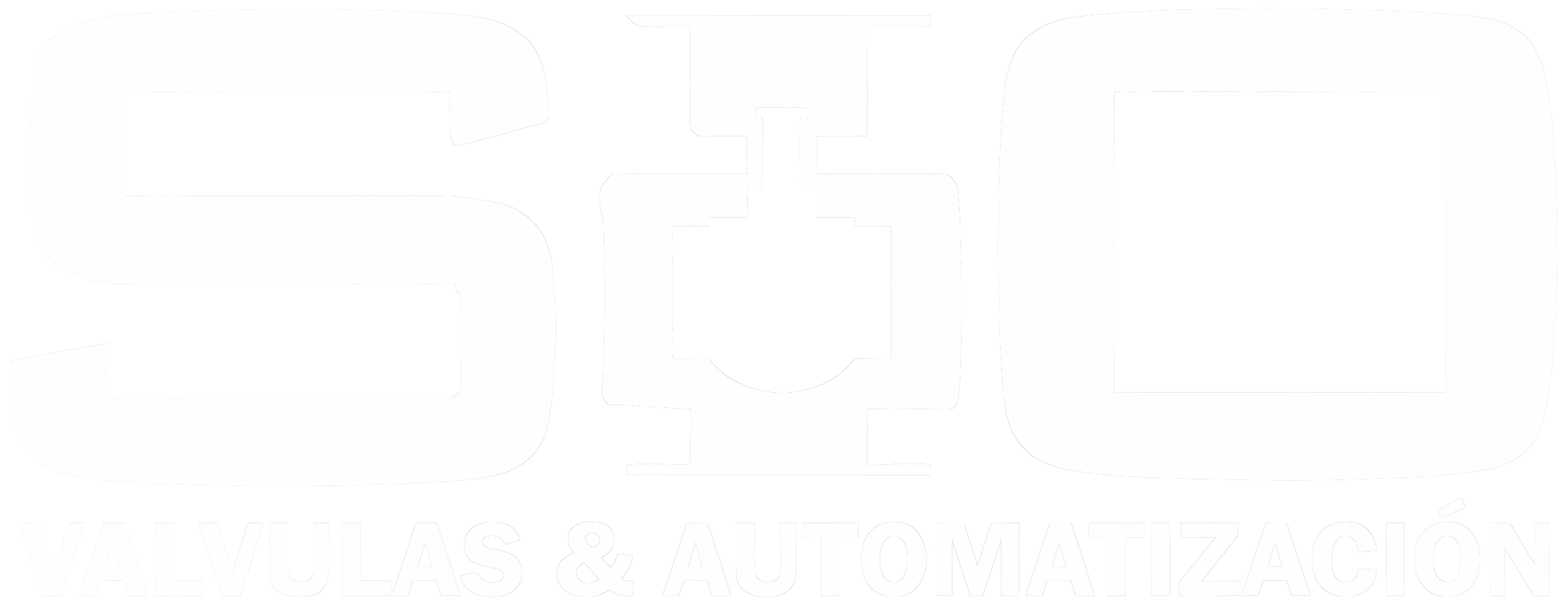 Logo with large S and O letters framing a valve icon and text: Valvulas & Automatización.