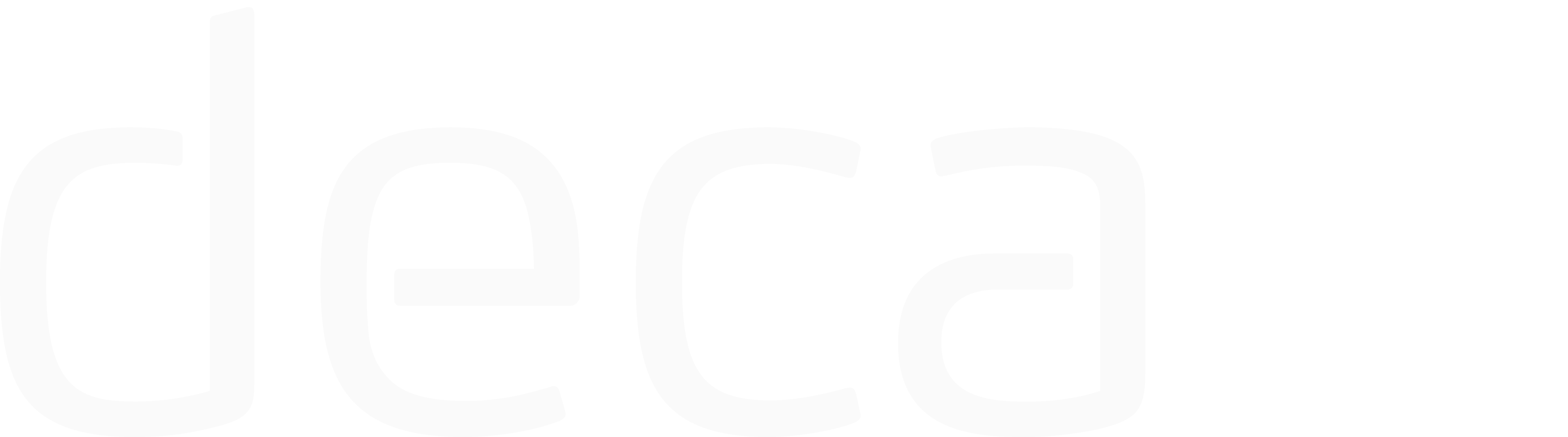 White DECA text logo with a stylized flame on black background.