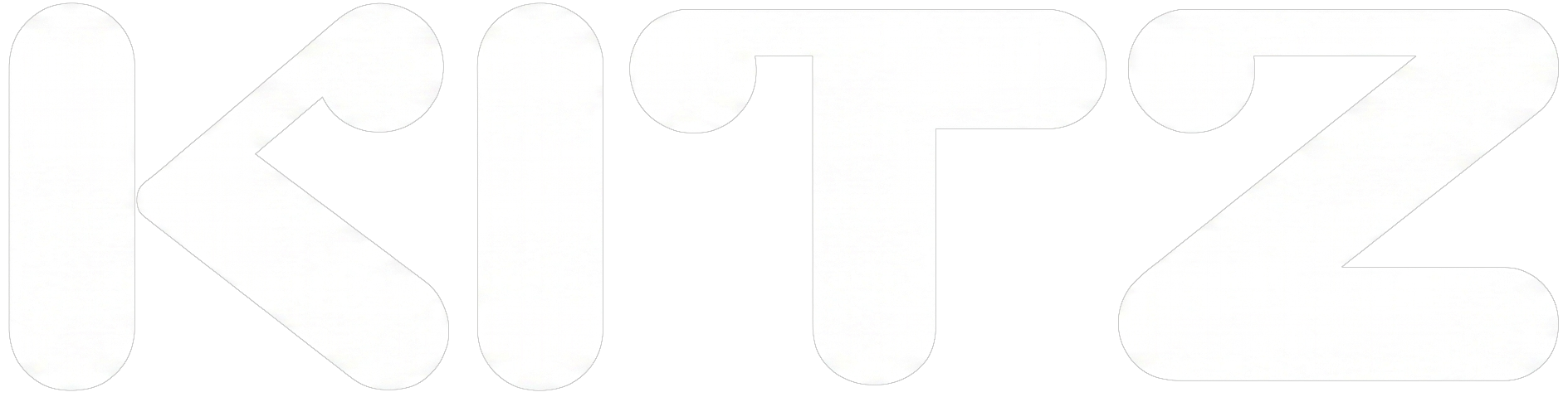Bold white capital letters spelling KITZ on a black background with rounded edges.