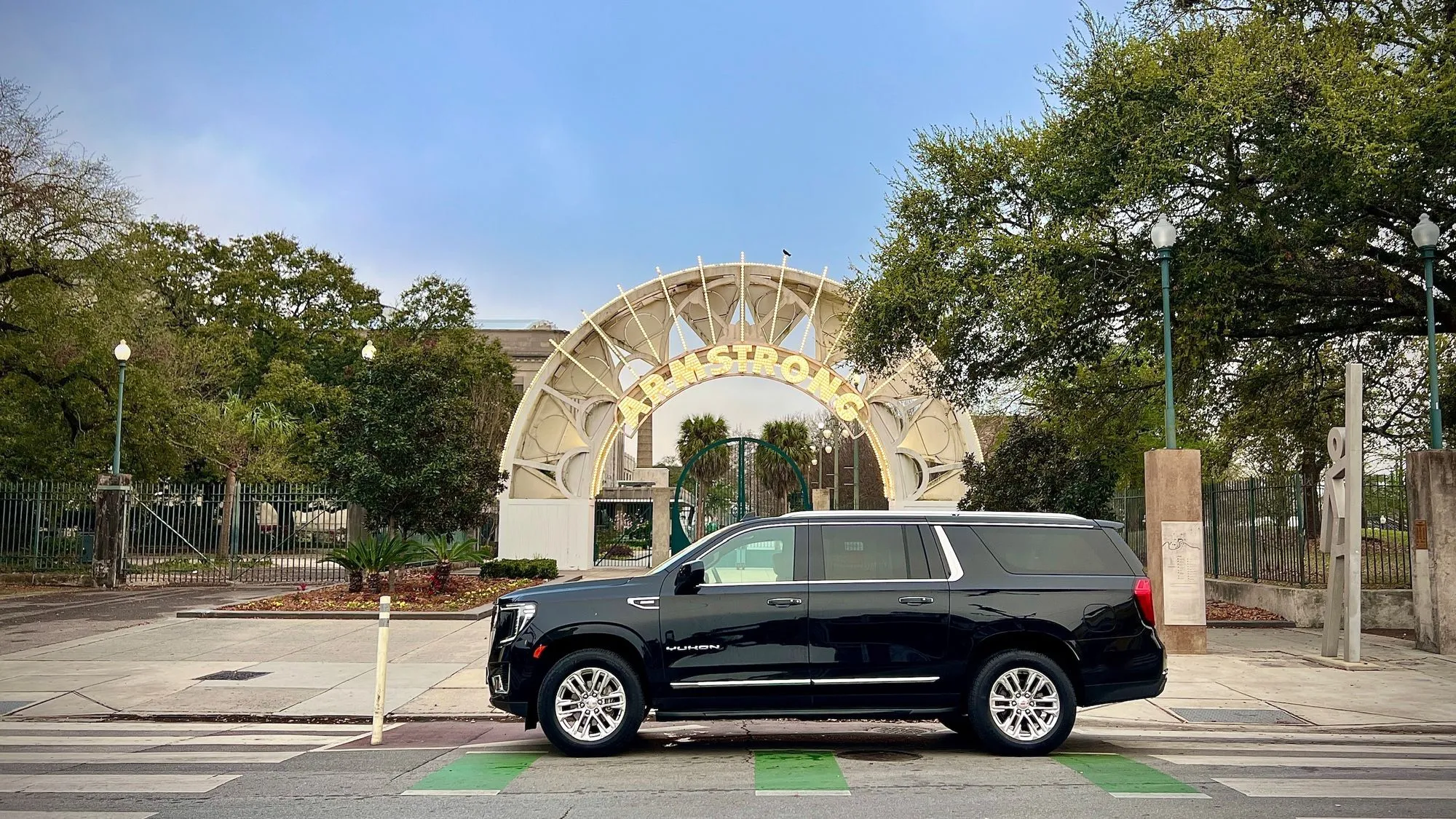 NOLA Black Car SUV at Louis Armstrong Park, New Orleans