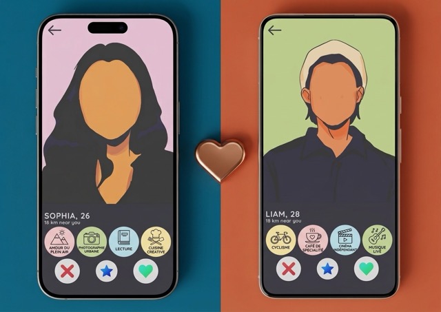 Les algorithmes comportementaux représentés sur les applications. Illium l'application de l'amour pour les célibataires et les couples.