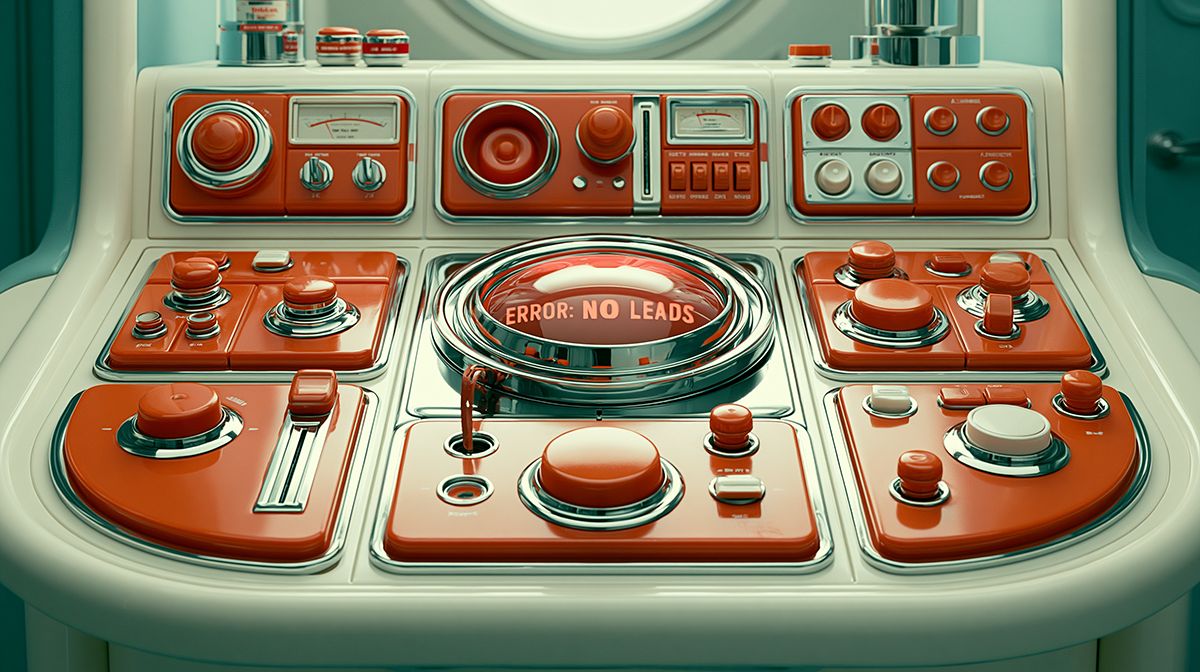 Control panel with "No Leads" in the display