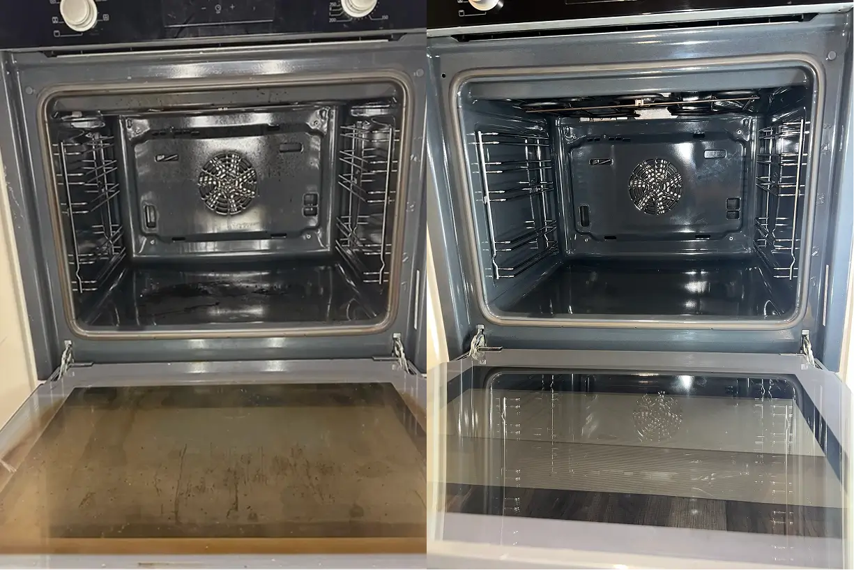 Before and after microwave and oven deep cleaning in Galway, Ireland