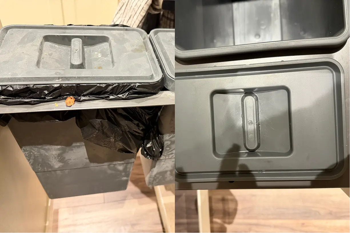 Before and after deep cleaning of heavily dirty kitchen surface in Galway